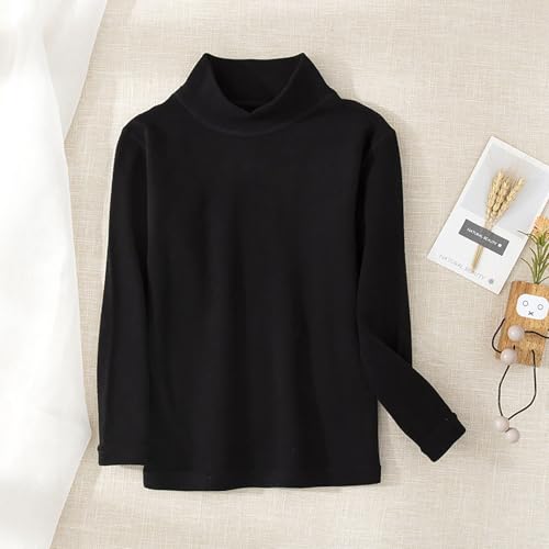 Children's Turtle Neck Long Sleeve Pullover Boys Girls Solid Color Basic High Neck Top Sweatshirt Fall/Winter2