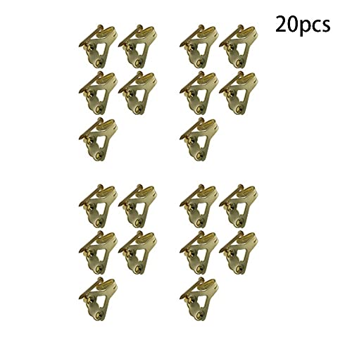Image of Picture Hangers 1.2mm Thick Picture Hooks with Nails Professional Picture Hanging Kit, for Office Pictures House Decoration Clock Wall Mounting Brass Tone 20pcs