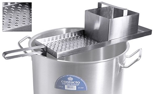 Spätzle-/Knöpflehobel, groß aus Edelstahl 18/10, mit halber/voller 7 mm Lochung, mit Topfhalterung, schwere Qualität/für kurze Knöpfle oder lange Spätzle | ERK (Für kurze Knöpfle)
