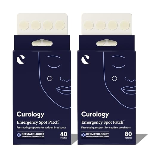 Curology Emergency Spot Pimple Patches for Face, Hydrocolloid Pimple Patches Fast-Acting Support, Spot Concealing and Oil Absorbing, 120 Count