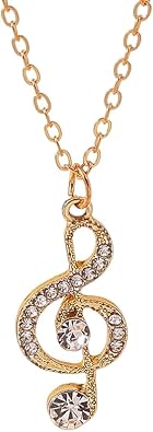 JOYID Delicate Music Note Pendant Necklace Simple Lovely Clavicle Necklace for Women Music Lover Musican Gifts with Meaning Card