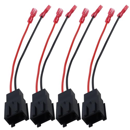 Alide Adaptateurs de haut-parleurs pour voiture, lot de 4, adaptateurs de faisceau de câbles pour haut-parleurs compatibles avec Citroën C2 1999-2015, portes...
