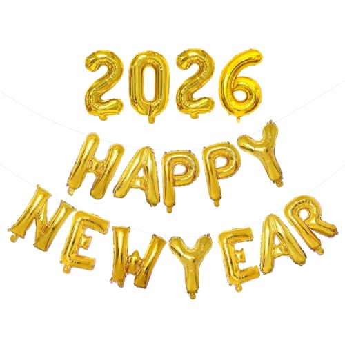 2025 Happy New Year - Globo decorativo para fiestas de Año Nuevo, accesorios decorativos para fiestas de Año Nuevo, accesorios para decoración de fiestas de Año Nuevo 2025, para fiestas de Año Nuevo