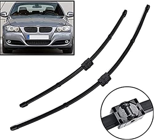 Miniatura 3 de Escobillas de limpiaparabrisas delantero de automóvil para B&MW Serie 3 E90 E91 2005-2009, accesorios de limpiaparabrisas de goma de silicona de 24