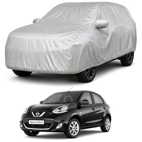 Image of Autofact Car Body Cover Compatible with Micra | Custom Fit Car Cover | 100% Water-Resistant| Triple-Stitched Lightweight Fabric | Dustproof | Indoor & Outdoor Use | Elastic Bottom