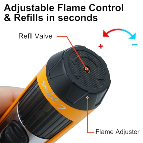 Encendedor de antorcha recargable de butano doble jet amarillo miniatura 4