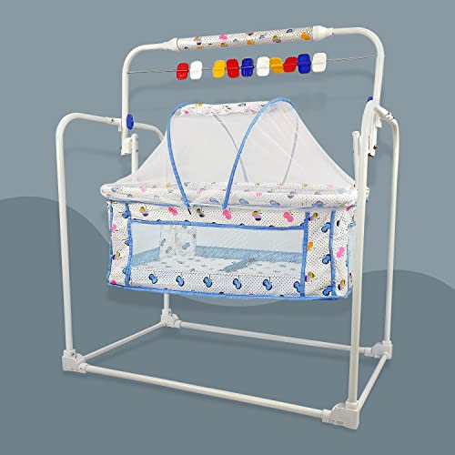 Image of NHR Baby Cradle with Mosquito Protection Net for Comfortable Sleep- Cradle, Baby Jhula, Baby Palna, Hammock, Baby Crib, Baby Cot, Baby Swing for 0 to 2 Years, Sleeping Palna for Babies (Pink)