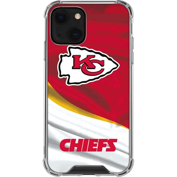 Skinit Clear Phone Case Compatible with iPhone 13 Mini - Officially Licensed NFL Kansas City Chiefs Design