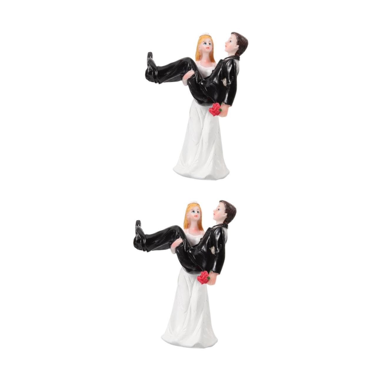 ULTECHNOVO 2stücke Braut Und Bräutigam Figuren Hochzeitsdeko Aus Resin Romantisches Tortenornament Witzige Hochzeitspaar Statue Für Cake Topper Und Hochzeitsfeier-Dekoration Schwarz-weiß