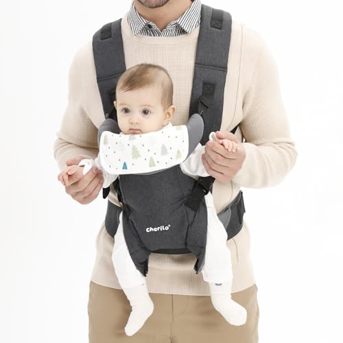 Image of Cherilo Baby Carrier | Adjustable 4 Carry Positions Baby Carrying Bag | Comfortable Baby Carrier for 0 to 3 Year for New Born & Toddler up to 15 Kgs | Dark Grey