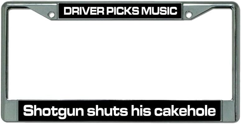 Driver Picks Music Chrome License Plate Frame