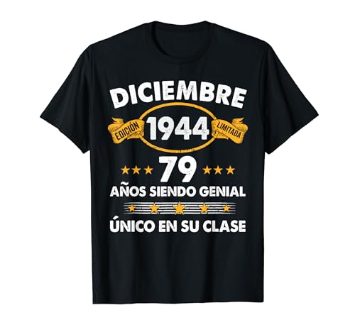 79 Años Cumpleaños Regalo Diciembre 1944 Diciembre 79 Años Camiseta