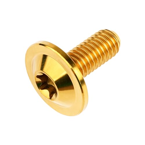 Image of Titanium Torx Head M6 x15 20mm Bolt Screw for Bicycle Motorcycle Car Modification Pack of 6 (Gold, M6x15mm)