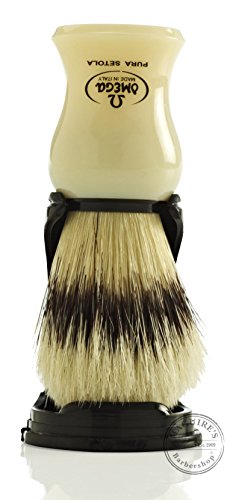 Omega Shaving Brush and Stand Pure Bristles # 80266
