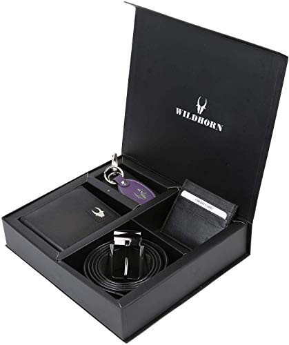 Image of WildHorn Men's Genuine Leather Belt for Men| Premium Auto-Lock Buckle | Adjustable up to 48 inch | Formal & Casual Wear | Micro-Adjust Fit | Stylish Gift Box Included