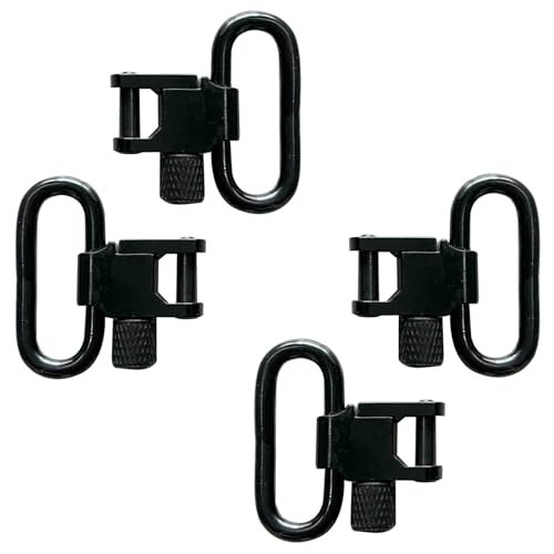 HUNTPAL 2 Pcs Gun Sling Swivel Sling Mount, 1 inch Two Point Sling Swivels, Quick Attach/Release Gun Shotgun Rifle Sling Attachment Clips with Heavy Duty Tri-Lock, Hunting Shooting Accessories