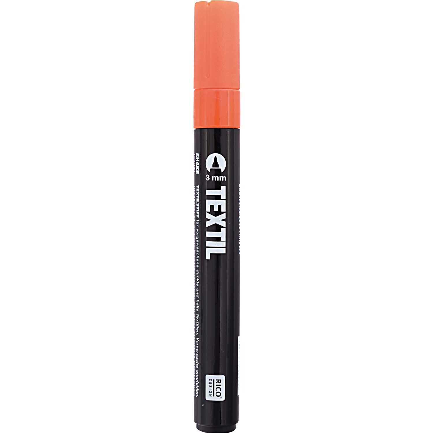 Textile Markers, Fabric Paint, Selectable Colours for Dark Fabrics, Perfect for T-Shirts, Shoes, Bags, Wicker Bags, and Other Types of Fabrics (Orange)