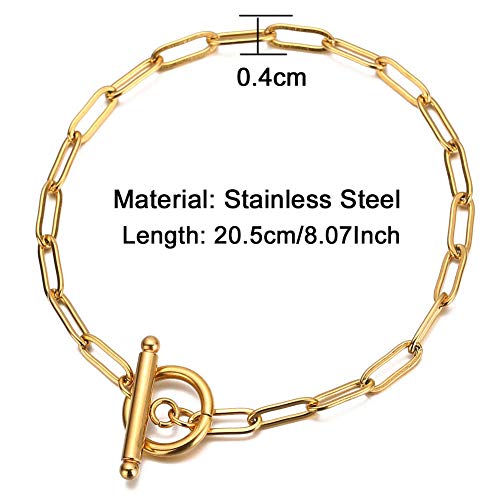 WangGao Stainless Steel OT Buckle Paperclip Link Chain Bracelet for Women Popular Minimalist Jewelry2