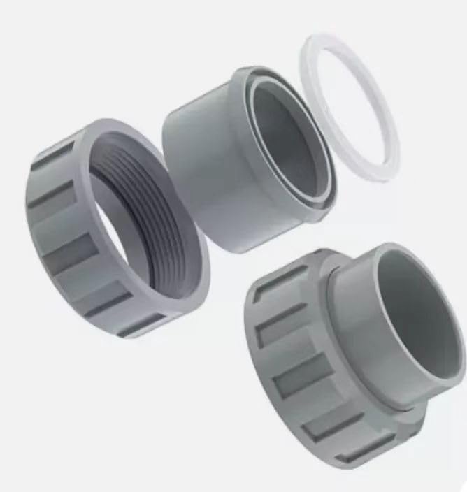 MEILLYOCEAN 2“PVC Connector with 2 Nut Heater Flange 006723F for Raypack Pool Heater Parts R185A R265A R335A R405A (2 Pack)