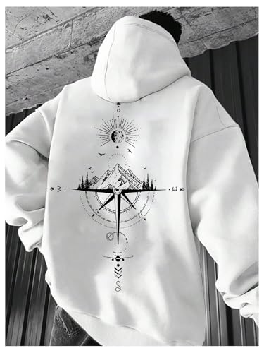 Men's Drawstring Graphic Hoodie Pullover Aesthetic Long Sleeve Y2k Hooded Sweatshirts Streetwear2
