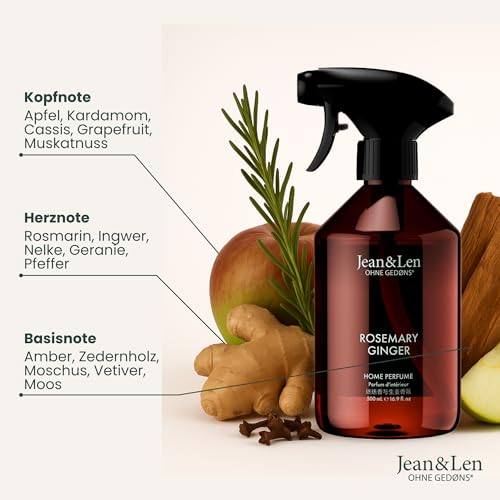 Jean & Len Home Perfume Rosemary & Ginger, Raumduft mit würzig-frischer Duftnote, erfrischt mit nur einem Sprühstoß, Raumspray im minimalistischen Design, 500 ml 2