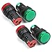 Aicosineg Energy Saving Indicator Light for Flush Panel Mount Visual Status Cues Plastic Round Mounting Hole 22mm (7/8 Inch) 380V Red+Green 4Pcs