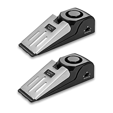Lancoon Door Stopper Alarm 2 Pack, 120dB Loud Portable Wedge Entrance Alert Safety Tools for Home Security House Apartment Hotel Travel Cover