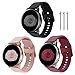 TOOLAIK 20mm Watch Band Compatible with Samsung Active 2 Watch Bands 40mm,Galaxy Watch Active 2 bands 44mm,Active Watch Band 40mm,20mm silicone sport Watch Strap.(Black/Sand Pink/Red Wine)