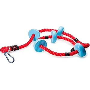 Lily's Things Double Obstacle Line Attachments: Climbing Rope for Kids, Ninja Line Attachments for Slackline Obstacle Course - Easy Attachment to Most Any Home Playground Equipment Sets