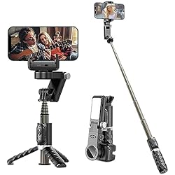 Baston De Selfie Con Control Zhixifan Gimbal estabilizador smartphone rotación de 360 ° bastones selfie palo selfie trípode con control remoto inalámbrico selfie estabilizador portátil para video vlog compatible con Android/iOS
