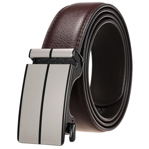 Men's Solid Color Belt Metal Automatic Buckle 3.5Cm Belt Business Leather Belt3
