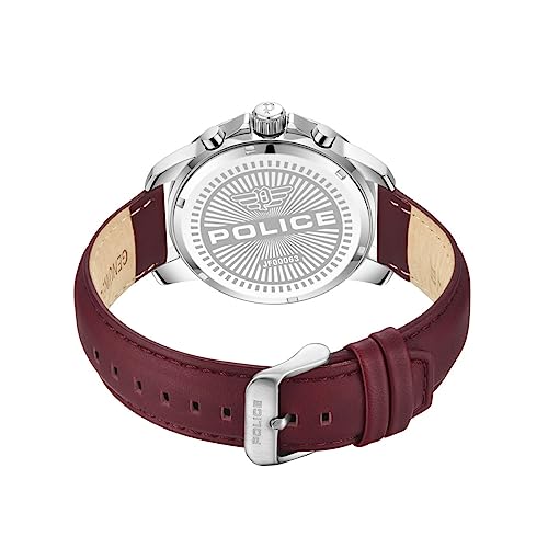 Image of Police Quartz Multifunction Gradiant Maroon Dial Maroon Leather Strap Watch for Men - PLPEWJF0006302