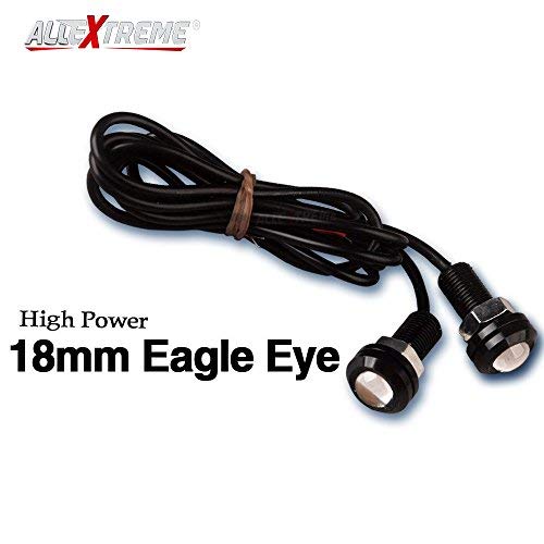 Image of AllExtreme EXEE35R Eagle Eye LED Pilot /Indicator Lamp Strobe Parking Reverse Fog Daytime Light DRL Bulb for Car Bike Scooty (Black, Set of 2)