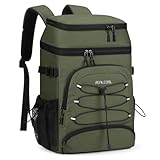 Realcool Backpack CoolerοΌ33 Cans Insulated Leakproof Soft Cooler Bag Lightweight Camping Beach Lunch Backpack for Men Women,23L,Army Green