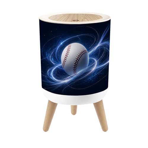 JBNJANKDAV Small Trash Can with Lid Futuristic Baseball Flowing Energy Lines Dark Abstract 1.8 Gallon Dog Proof Trash Can Round Garbage Can Waste Bin Wastebasket for Bathroom Bedroom Living Room