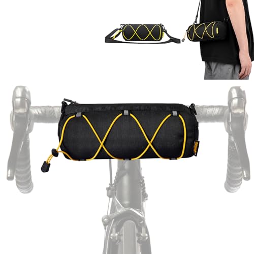 JOLY FANG Bolsa para Manillar de Bicicleta para Bicicleta de Carretera montaña Bolsas de Hombro (Negro)