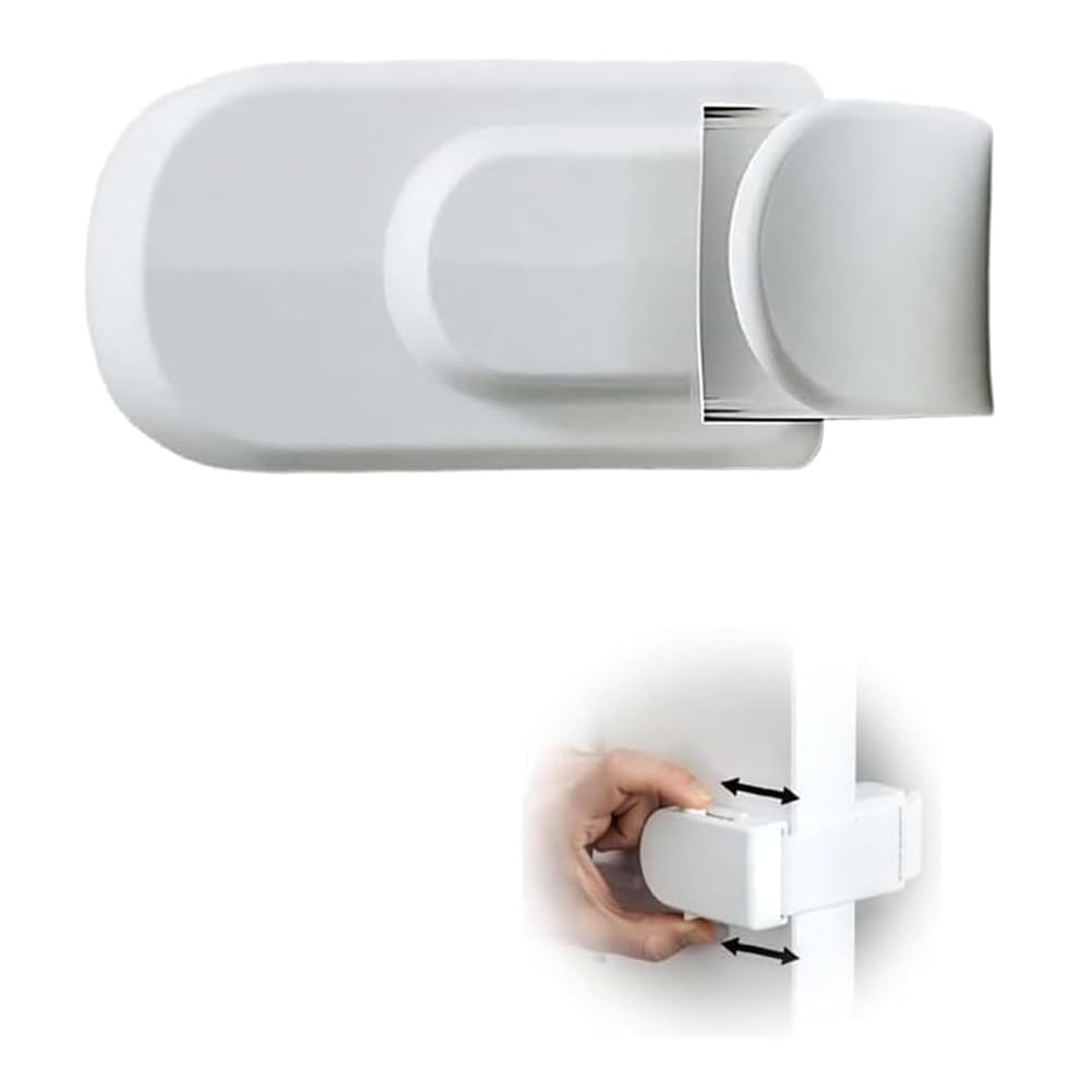 The Snap-On Door Lock Kids Can't Reach or Defeat - No Tools or Adhesives Required, Child Proof Door Lock, Simple Install, Pet & Baby Safety Lock for Bedroom Bathroom Storage Room-1 Pcs