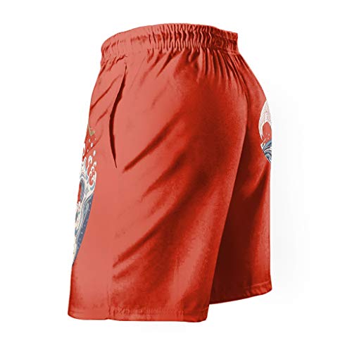 Ktewqmp Zomer zwembroek Japanse kraan en golven mannen zwembroek zwemmen shorts mannen met zakken oversized - Image 3