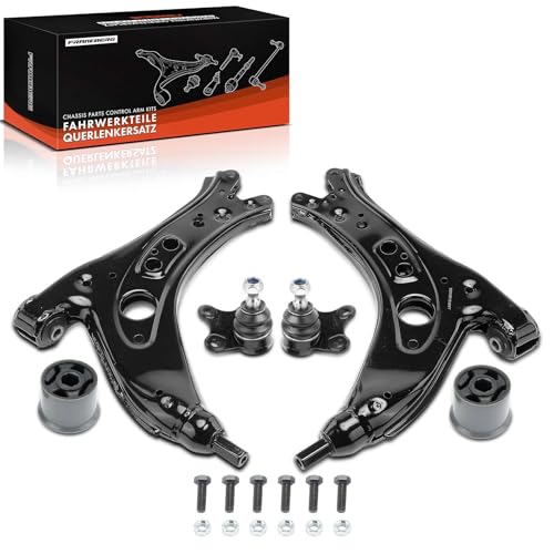 Frankberg Jeu de bras de suspension avant compatible avec Cordoba 6L2 1,2L-2,0L, 2002-2009, Fabia I 6Y2 1,0L-2,0L 1999-2008, Polo 9A 9N 1,2L-1,9L 2001-2009, remplacement # 6Q040711 51D