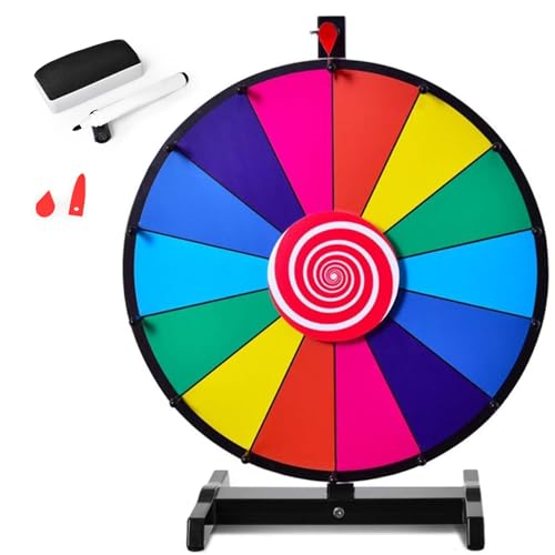 SOARS Ruleta de la Suerte, la Ruleta de la Suerte con Soporte con Ventosas, Ruleta con Marcadores y Borradores de Pizarra Blanca, Ruleta Chupitos para Familia, Año Nuevo y Fiesta (24 Pulgadas)