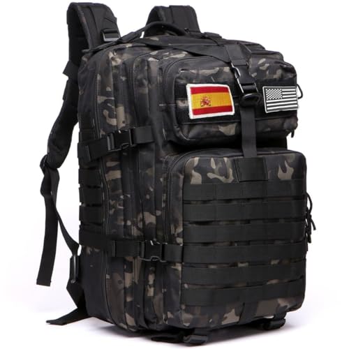 Gujoin Mochila Tática 50 L Sistema Molle De Grande Capacidade Para Uso Militar Mochila De Emergência De 3 Dias Para Caça, Caminhadas, Acampamentos E Atividade Ao Ar Livre Camuflaje Negro Gujoin Mochila Tática 50 L Sistema Molle De Grande Capacidade Para Uso Militar Mochila De Emergência De 3 Dias Para Caça, Caminhadas, Acampamentos E Atividade Ao Ar Livre Camuflaje Negro
