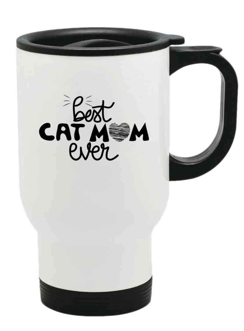 Best Cat Mom Ever Thermal Travel Mug Flask Coffee Tea Mug 475