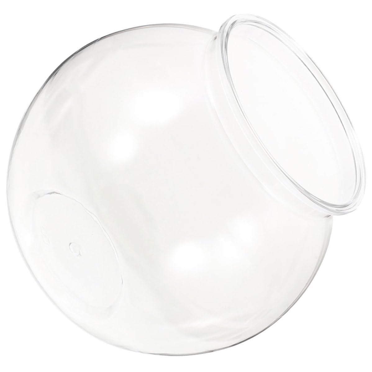 YARNOW Pecera Redonda de Plástico Transparente para Peces y Camarones, Diseño Compacto y Moderno, Fácil de Limpiar, Adecuado para Oficina y Centro Comercial