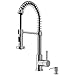 VIGO Edison 19'' H Single Handle Pull-Down Sprayer Kitchen Faucet Set with Soap Dispenser in Stainless Steel-VG02001STK2