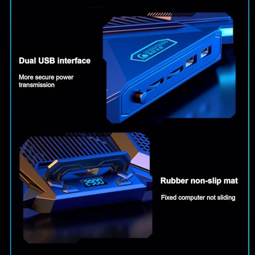 Base para laptop ajustable con ventilador y puerto USB miniatura 6