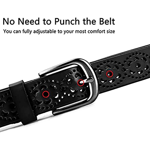 Women's Vintage Genuine Cowhide Leather Belt for Jeans Pants Hollow Flower Design Ladies Waist Belt with Alloy Buckle4