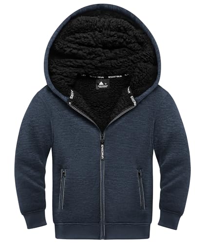 Image of SWISSWELL Unisex Boys Girls Fleece Hoodie Sherpa Lined Jacket Zip Up Hooded Sweatshirt Winter Outerwear for Kids