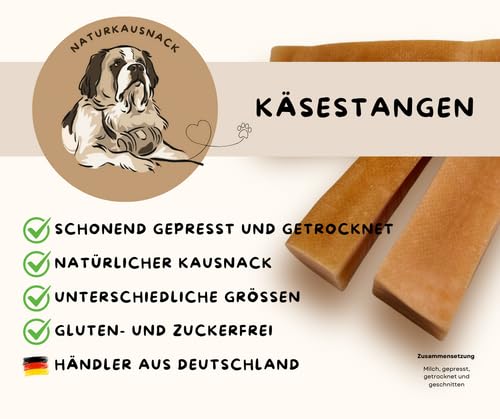 Warnick´s Hundesnack - Käsestangen als Hundeleckerli - 1 Stück in Größe S - Kaukäse für Hunde - KäsePower aus Milch
