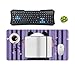 Purple Striped Panda Desk Mat Non-Slip Laptop Writing Pad Large Keyboard Mousepad with Rubber Base 23.6