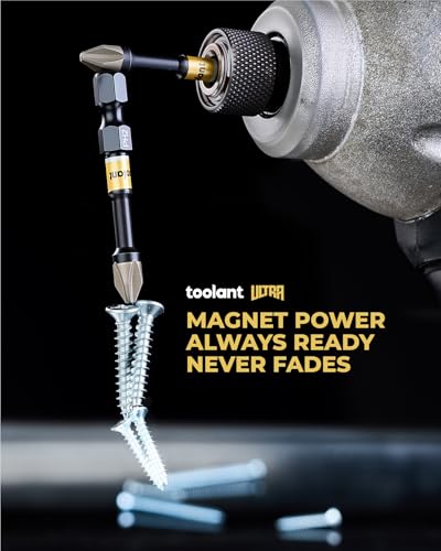 Image of toolant PH2 Phillips Impact Bit Set, 4 Inch, 10-Piece, Magnetic | S2 tool steel construction, precision-machined tips, anti-slip profile, magnetic retention, impact-driver use